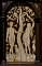 Panel of a mid-17th century cabinet made of rosewood and ebony and inlaid with ivory representing Adam and Eve. Click here for a full view of the cabinet.