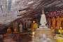 Dambulla's cave temples: Buddhas and dagoba inside one of the caves. Dagoba is the Sri Lankan name for stupa.
