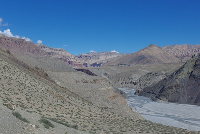 Day 27: view from Tiri into forbidden Upper Mustang (unless you have a permit).