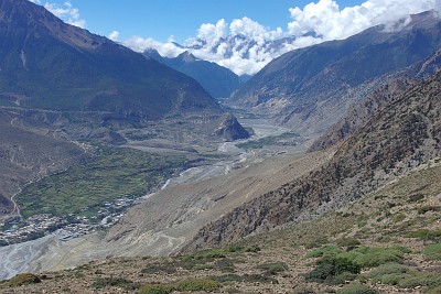 Day 28: Jomson and the Kali Gandaki valley, seen from the pass over Jomson.