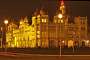 Mysore: Amba Vilas Palace by night. It was built from 1897 to 1912 for the Wodeyar rulers in indo-saracenic style by the english architect Henry Irving to replace a former palace destroyed by fire.