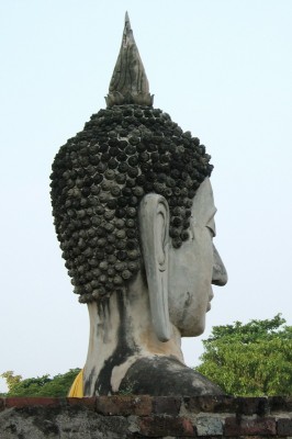 Buddha figure in the archeological park of Ayutthaya.