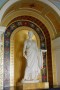 Grand corridor: marble statue of Queen Victoria by John Gibson (ca. 1847). Given to Prince Albert by Queen Victoria on his 30th birthday, 26th August 1849. Note the VA cipher on top of the alcove.
