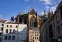 The cathedral dominating the old town and a view of the north transept.