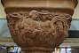 Capital of a column in the station featuring a travellers couple.