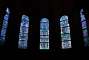 The Cocteau windows in the church of Saint Maximin.
