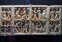 Medieval section: ivory plate depicting scenes of romance.