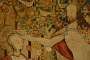 10th tapestry: detail of Jesus visiting Maria Magdalena. Note the delicate rendering of the trees, flowers and birds.