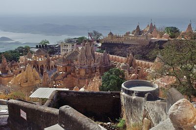 The Jain temples on top of Shatrunjaya Hill.