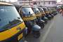 Rickshaw parking lot at the entrance of Udaipur's old city.
