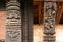Amar Narayan temple. Details of some of the sculptured wooden columns.