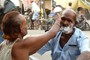 Lucknow: a close shave on the street.