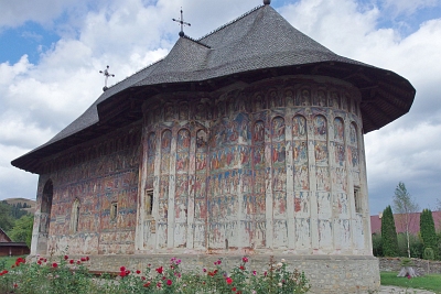 The church in Humor's monastery, our first exposure to the painted churches of Bucovina.