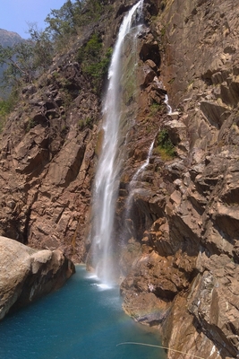 Nongriat: the rainbow waterfall.