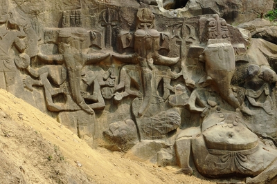 Rock sculptures of Unakoti: pick your Ganesh.