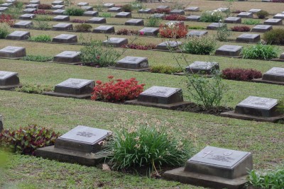 War graves in Imphal War Cemetery.