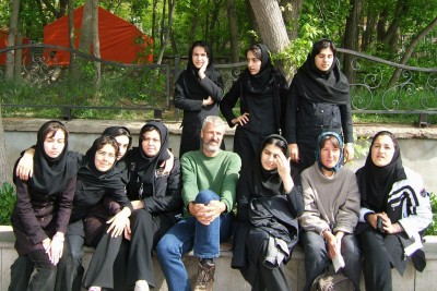 Group photo with a man in Tabriz, Iran