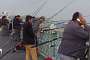 Anglers on the Galata bridge in Istanbul.