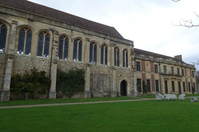 The renovated medieval Great Hall with the new residence attached to it.