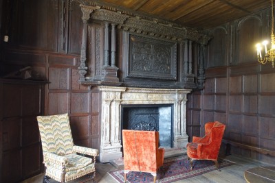Only Leicester House survived the dismantling of the castle in the mid 17th century. This fireplace, now in Leicester House, was originally in the private apartments of Elizabeth I.