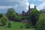 The Royal Observatory at Greenwich. Spot the white dome hidden behind trees on the left of the picture.