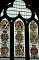 Chapel: stained-glass window. The stained-glass windows highlight the many alliances of the Percy family and date back to the 1600s.