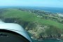 Approaching the Alderney runway, located in the leftmost quarter (actually, this shot shows more or less the whole island).