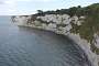 The cliffs leading to Old Harry Rocks seen from the Studland side (August 2022).