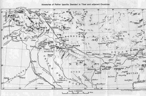 Map of Desideri's travels