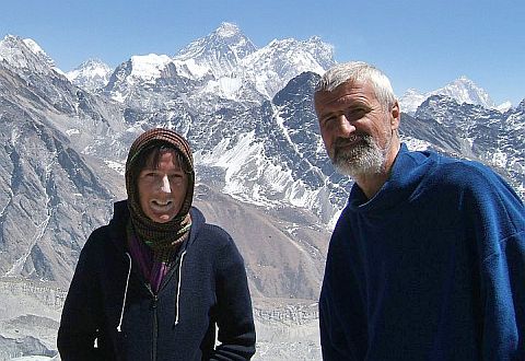 V+T in front of Everest, March 2010